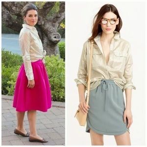 J CREW NWT Long Sleeve Gold lightweight Camp Shirt